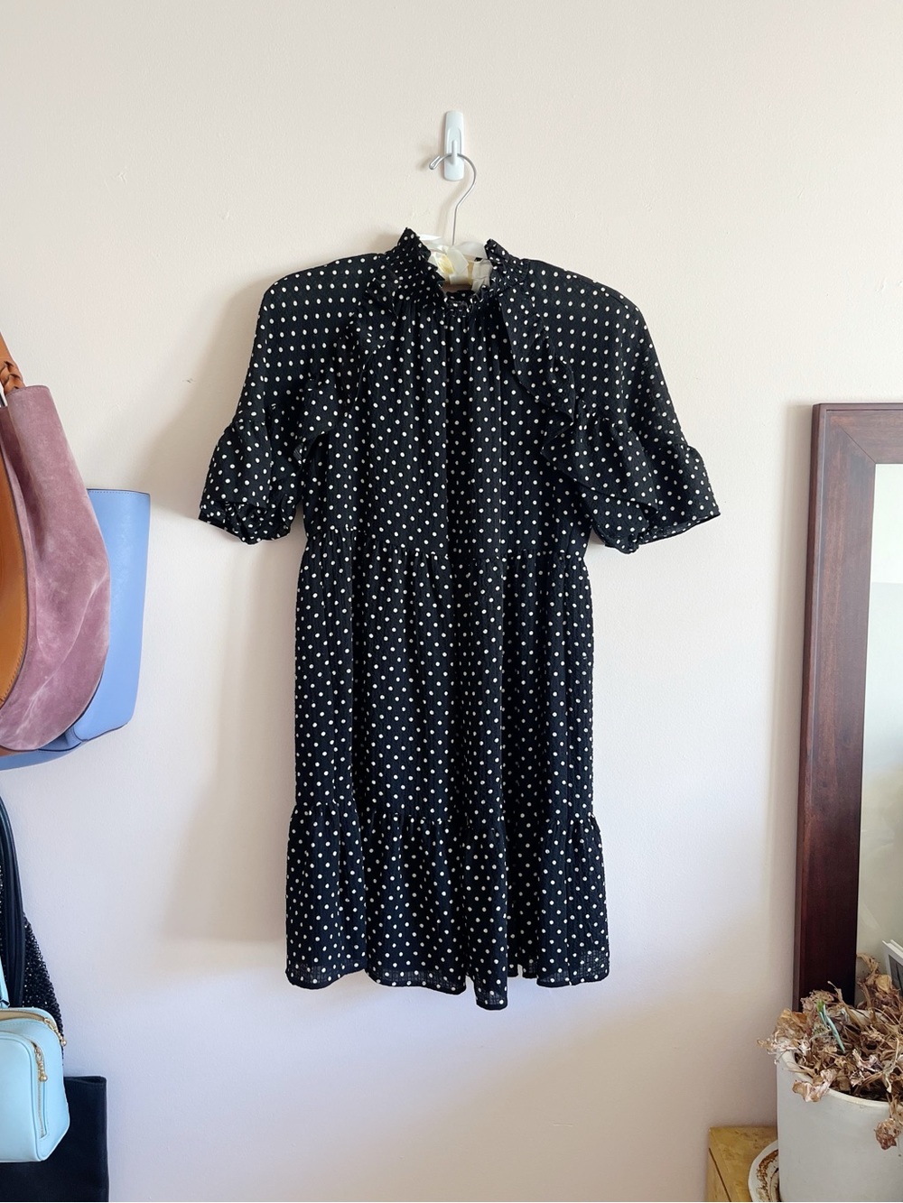Sezane Ninon Polka Dot Mini Dress 34 - Picture 2 of 5